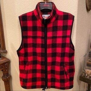 Vintage O’HANLON MILLS Red & Black Full Zip Checkered Vest Size Medium-Unisex